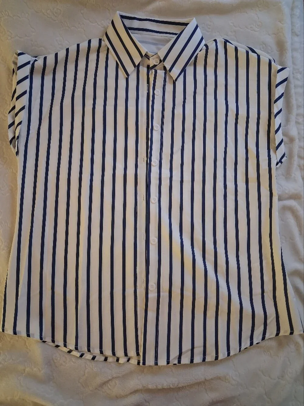 & Other Stories Navy and White Striped Duvet Cover